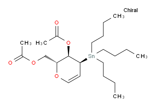 ((2R,3R,4S)-3-acetoxy-4-(tributylstannyl)-3,4-dihydro-2H-pyran-2-yl)methyl acetate