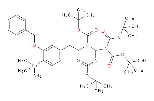 1,3-Bis(1,1-dimethylethyl) 2-[[[(1,1-dimethylethoxy)carbonyl]imino][[(1,1-dimethylethoxy)carbonyl][2-[3-(phenylmethoxy)-4-(trimethylstannyl)phenyl]ethyl]amino]methyl]imidodicarbonate