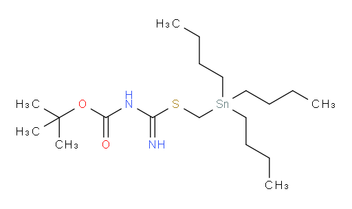 1,1-Dimethylethyl N-[imino[[(tributylstannyl)methyl]thio]methyl]carbamate