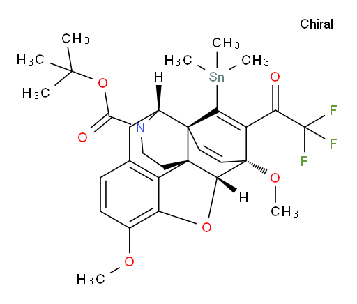 (4R,4aS,7R,7aR,12bR)-tert-butyl 7,9-dimethoxy-6-(2,2,2-trifluoroacetyl)-5-(trimethylstannyl)-1,2,7,7a-tetrahydro-4a,7-etheno-4,12-methanobenzofuro[3,2-e]isoquinoline-3(4H)-carboxylate