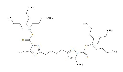 bis(tributylstannyl) 3,3'-(butane-1,4-diyl)bis(5-methyl-1H-1,2,4-triazole-1-carbodithioate)