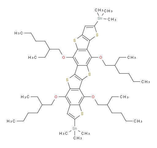 1,1′-[5,7,11,13-Tetrakis[(2-ethylhexyl)oxy]thieno[2′,3′:5,6][1]benzothieno[3,2-b]thieno[2′,3′:4,5]thieno[2,3-f][1]benzothiophene-2,9-diyl]bis[1,1,1-trimethylstannane]