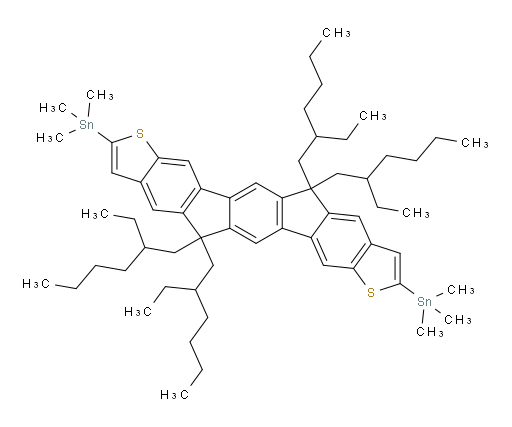1,1′-[5,5,12,12-Tetrakis(2-ethylhexyl)-5,12-dihydrobenzo[1′′,2′′:2,3;4′′,5′′:2′,3′]diindeno[5,6-b:5′,6′-b′]dithiophene-2,9-diyl]bis[1,1,1-trimethylstannane]