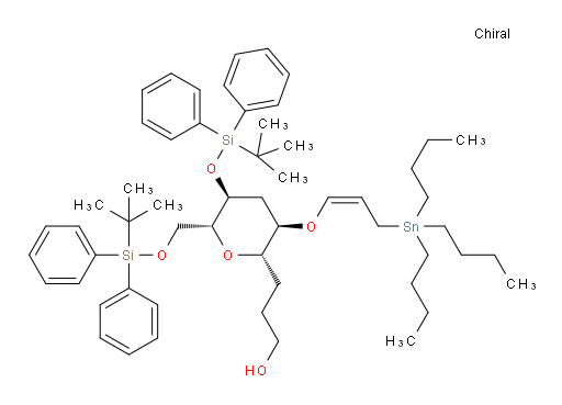 3-((2S,3R,5S,6R)-5-((tert-butyldiphenylsilyl)oxy)-6-(((tert-butyldiphenylsilyl)oxy)methyl)-3-(((Z)-3-(tributylstannyl)prop-1-en-1-yl)oxy)tetrahydro-2H-pyran-2-yl)propan-1-ol