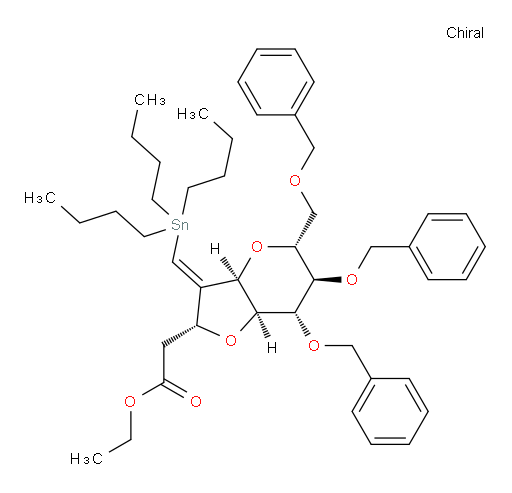 ethyl 2-((2R,3aR,5R,6R,7S,7aS,Z)-6,7-bis(benzyloxy)-5-((benzyloxy)methyl)-3-((tributylstannyl)methylene)hexahydro-2H-furo[3,2-b]pyran-2-yl)acetate