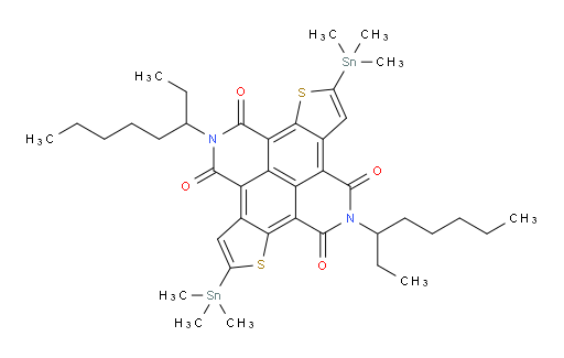 2,8-di(octan-3-yl)-5,11-bis(trimethylstannyl)thieno[3',2':5,6]benzo[1,2,3,4-lmn]thieno[2,3-f][3,8]phenanthroline-1,3,7,9(2H,8H)-tetraone