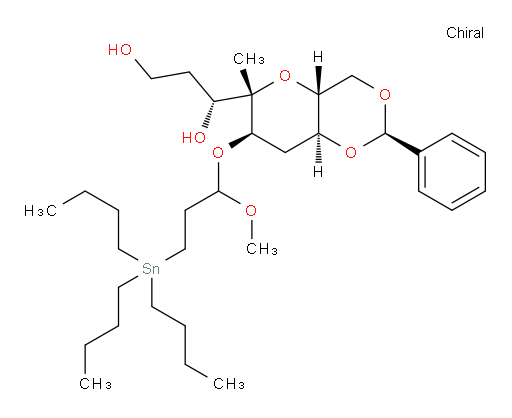 (1R)-1-((2R,4aR,6S,7R,8aS)-7-(1-methoxy-3-(tributylstannyl)propoxy)-6-methyl-2-phenylhexahydropyrano[3,2-d][1,3]dioxin-6-yl)propane-1,3-diol