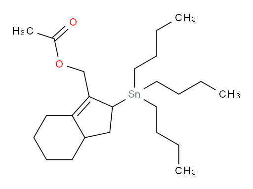 (2-(tributylstannyl)-2,4,5,6,7,7a-hexahydro-1H-inden-3-yl)methyl acetate