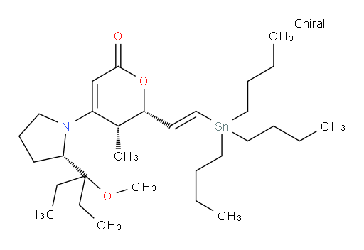 (5R,6S)-4-((S)-2-(3-methoxypentan-3-yl)pyrrolidin-1-yl)-5-methyl-6-((E)-2-(tributylstannyl)vinyl)-5,6-dihydro-2H-pyran-2-one