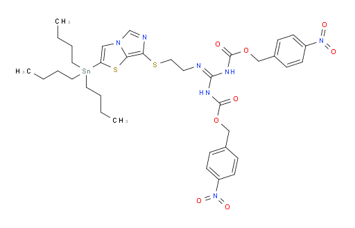 Carbamic acid, [[2-[[2-(tributylstannyl)imidazo[5,1-b]thiazol-7-yl]thio]ethyl]carbonimidoyl]bis-, bis[(4-nitrophenyl)methyl] ester