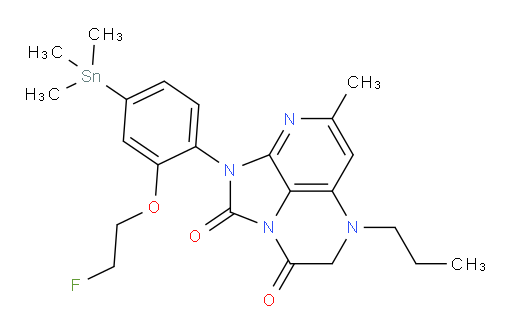 1-(2-(2-fluoroethoxy)-4-(trimethylstannyl)phenyl)-7-methyl-5-propyl-4,5-dihydro-1H-1,2a,5,8-tetraazaacenaphthylene-2,3-dione