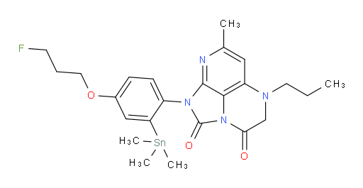 1-(4-(3-fluoropropoxy)-2-(trimethylstannyl)phenyl)-7-methyl-5-propyl-4,5-dihydro-1H-1,2a,5,8-tetraazaacenaphthylene-2,3-dione