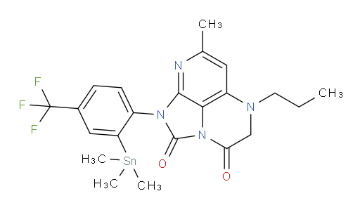 7-methyl-5-propyl-1-(4-(trifluoromethyl)-2-(trimethylstannyl)phenyl)-4,5-dihydro-1H-1,2a,5,8-tetraazaacenaphthylene-2,3-dione