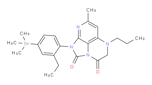 1-(2-ethyl-4-(trimethylstannyl)phenyl)-7-methyl-5-propyl-4,5-dihydro-1H-1,2a,5,8-tetraazaacenaphthylene-2,3-dione