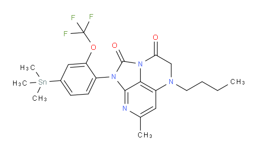 5-butyl-7-methyl-1-(2-(trifluoromethoxy)-4-(trimethylstannyl)phenyl)-4,5-dihydro-1H-1,2a,5,8-tetraazaacenaphthylene-2,3-dione