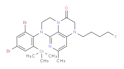 6-(2,4-dibromo-6-(trimethylstannyl)phenyl)-1-(4-fluorobutyl)-8-methyl-1,2,5,6-tetrahydro-1,3a,6,7-tetraazaphenalen-3(4H)-one