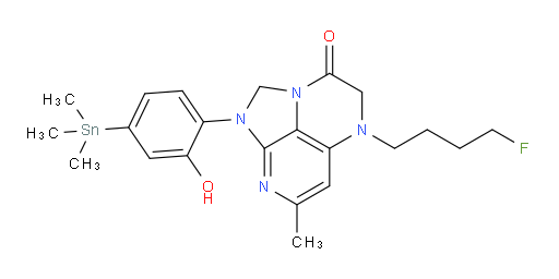 5-(4-fluorobutyl)-1-(2-hydroxy-4-(trimethylstannyl)phenyl)-7-methyl-4,5-dihydro-1H-1,2a,5,8-tetraazaacenaphthylen-3(2H)-one