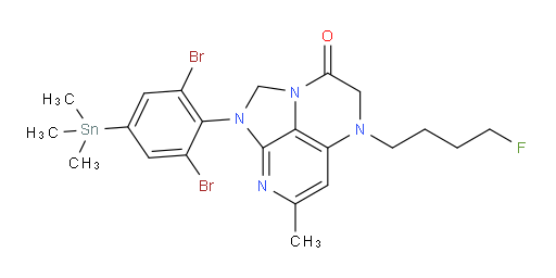 1-(2,6-dibromo-4-(trimethylstannyl)phenyl)-5-(4-fluorobutyl)-7-methyl-4,5-dihydro-1H-1,2a,5,8-tetraazaacenaphthylen-3(2H)-one