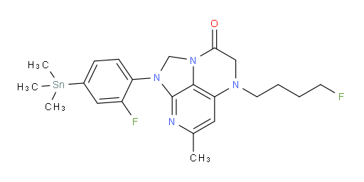 1-(2-fluoro-4-(trimethylstannyl)phenyl)-5-(4-fluorobutyl)-7-methyl-4,5-dihydro-1H-1,2a,5,8-tetraazaacenaphthylen-3(2H)-one