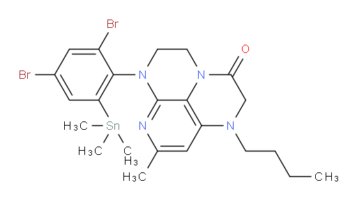 1-butyl-6-(2,4-dibromo-6-(trimethylstannyl)phenyl)-8-methyl-1,2,5,6-tetrahydro-1,3a,6,7-tetraazaphenalen-3(4H)-one