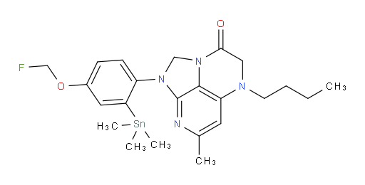 5-butyl-1-(4-(fluoromethoxy)-2-(trimethylstannyl)phenyl)-7-methyl-4,5-dihydro-1H-1,2a,5,8-tetraazaacenaphthylen-3(2H)-one