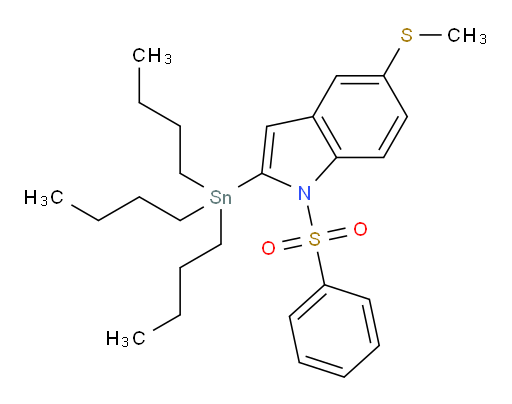 5-(甲基硫基)-1-(苯基磺酰基)-2-(三丁基锡基)-1H-吲哚
