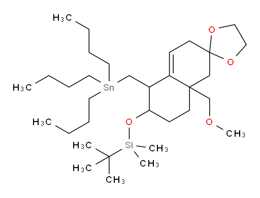 tert-butyl((8a'-(methoxymethyl)-5'-((tributylstannyl)methyl)-3',5',6',7',8',8a'-hexahydro-1'H-spiro[[1,3]dioxolane-2,2'-naphthalen]-6'-yl)oxy)dimethylsilane