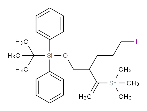 tert-butyl((5-iodo-2-(1-(trimethylstannyl)vinyl)pentyl)oxy)diphenylsilane
