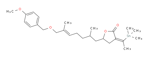 (Z)-5-((E)-7-((4-methoxybenzyl)oxy)-2,6-dimethylhept-5-en-1-yl)-3-(1-(trimethylstannyl)ethylidene)dihydrofuran-2(3H)-one
