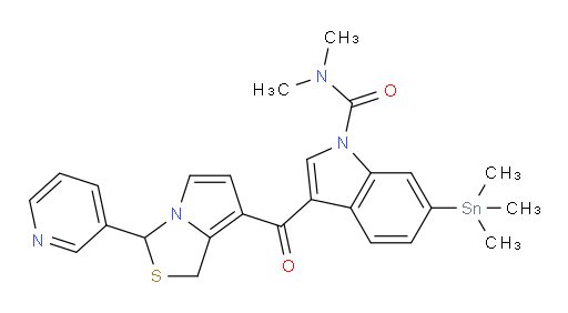 N,N-二甲基-3-(3-(吡啶-3-基)-1,3-二氢吡咯并[1,2-c]噻唑-7-羰基)-6-(三甲基锡基)-1H-吲哚-1-甲酰胺