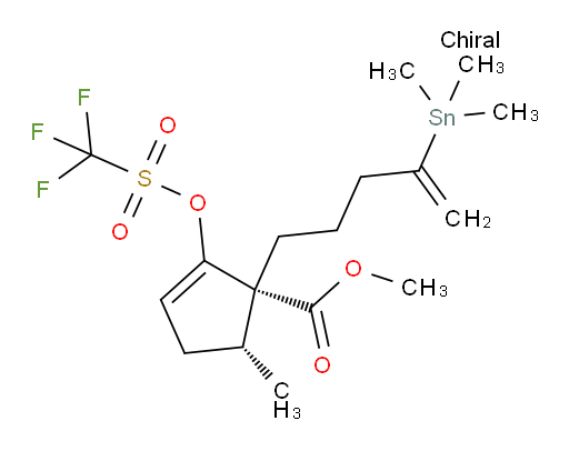 (1R,5R)-methyl 5-methyl-2-(((trifluoromethyl)sulfonyl)oxy)-1-(4-(trimethylstannyl)pent-4-en-1-yl)cyclopent-2-enecarboxylate