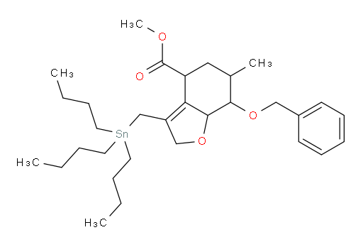 methyl 7-(benzyloxy)-6-methyl-3-((tributylstannyl)methyl)-2,4,5,6,7,7a-hexahydrobenzofuran-4-carboxylate