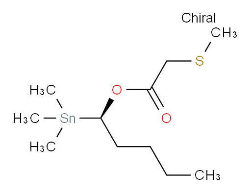 (R)-1-(trimethylstannyl)pentyl 2-(methylthio)acetate