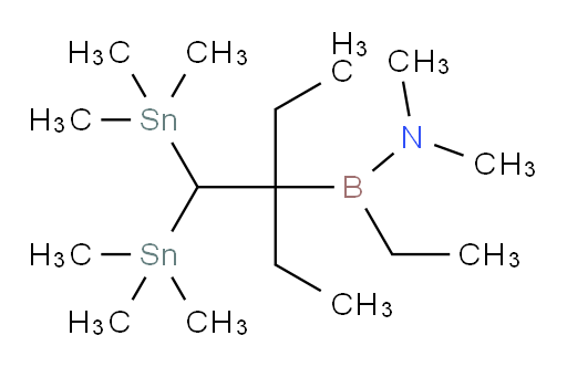 1-(3-(bis(trimethylstannyl)methyl)pentan-3-yl)-1-ethyl-N,N-dimethylboranamine