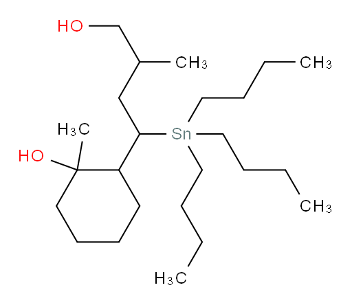 2-(4-hydroxy-3-methyl-1-(tributylstannyl)butyl)-1-methylcyclohexanol
