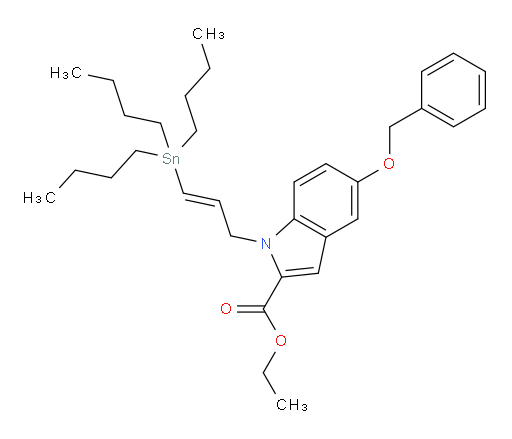 (E)-ethyl 5-(benzyloxy)-1-(3-(tributylstannyl)allyl)-1H-indole-2-carboxylate