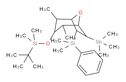 tert-butyl((6-(dimethyl(phenyl)silyl)-2,4-dimethyl-7-(trimethylstannyl)-8-oxabicyclo[3.2.1]octan-3-yl)oxy)dimethylsilane