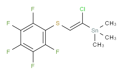 (E)-(1-chloro-2-((perfluorophenyl)thio)vinyl)trimethylstannane