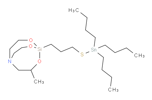 3-methyl-1-(3-((tributylstannyl)thio)propyl)-2,8,9-trioxa-5-aza-1-silabicyclo[3.3.3]undecane