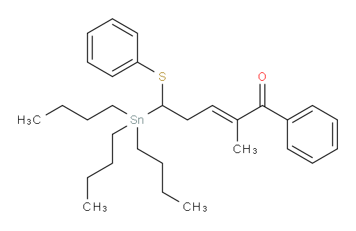 (E)-2-甲基-1-苯基-5-(苯基硫基)-5-(三丁基锡基)戊-2-烯-1-酮