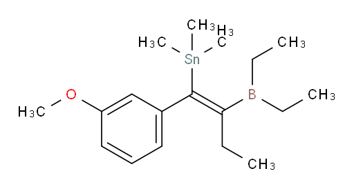 (E)-(2-(二乙基boryl)-1-(3-甲氧基苯基)丁-1-烯-1-基)三甲基锡烷