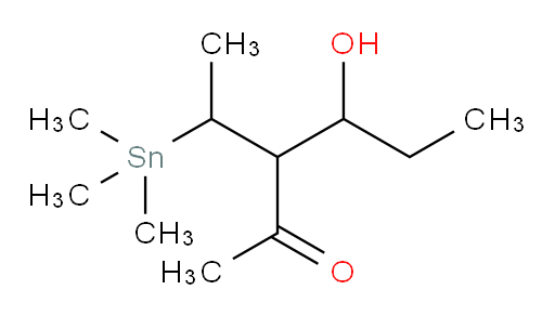 4-hydroxy-3-(1-(trimethylstannyl)ethyl)hexan-2-one