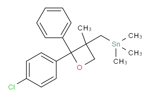 ((2-(4-chlorophenyl)-3-methyl-2-phenyloxetan-3-yl)methyl)trimethylstannane