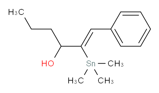 (Z)-1-phenyl-2-(trimethylstannyl)hex-1-en-3-ol