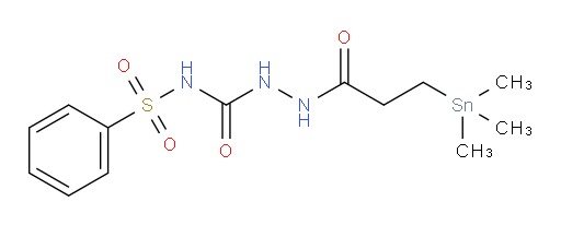 N-(phenylsulfonyl)-2-(3-(trimethylstannyl)propanoyl)hydrazinecarboxamide