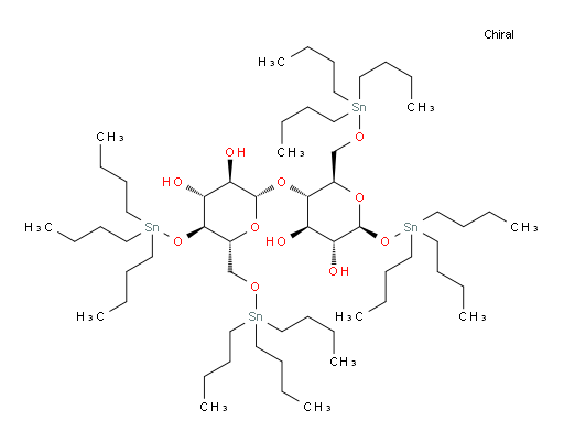 (2S,3R,4R,5S,6R)-5-(((2S,3R,4R,5S,6R)-3,4-dihydroxy-5-((tributylstannyl)oxy)-6-(((tributylstannyl)oxy)methyl)tetrahydro-2H-pyran-2-yl)oxy)-2-((tributylstannyl)oxy)-6-(((tributylstannyl)oxy)methyl)tetrahydro-2H-pyran-3,4-diol