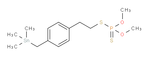 O,O-dimethyl S-4-((trimethylstannyl)methyl)phenethyl phosphorodithioate