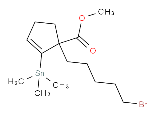 methyl 1-(5-bromopentyl)-2-(trimethylstannyl)cyclopent-2-enecarboxylate
