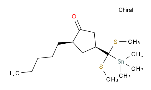 (2R,4S)-4-(bis(methylthio)(trimethylstannyl)methyl)-2-pentylcyclopentanone