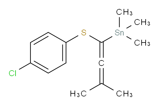 (1-((4-chlorophenyl)thio)-3-methylbuta-1,2-dien-1-yl)trimethylstannane
